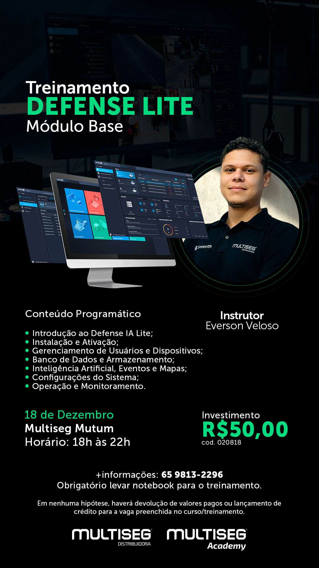 TREINAMENTO DEFENSE LITE MÓDULO BASE - EVERSON VELOSO - MULTISEG MUTUM