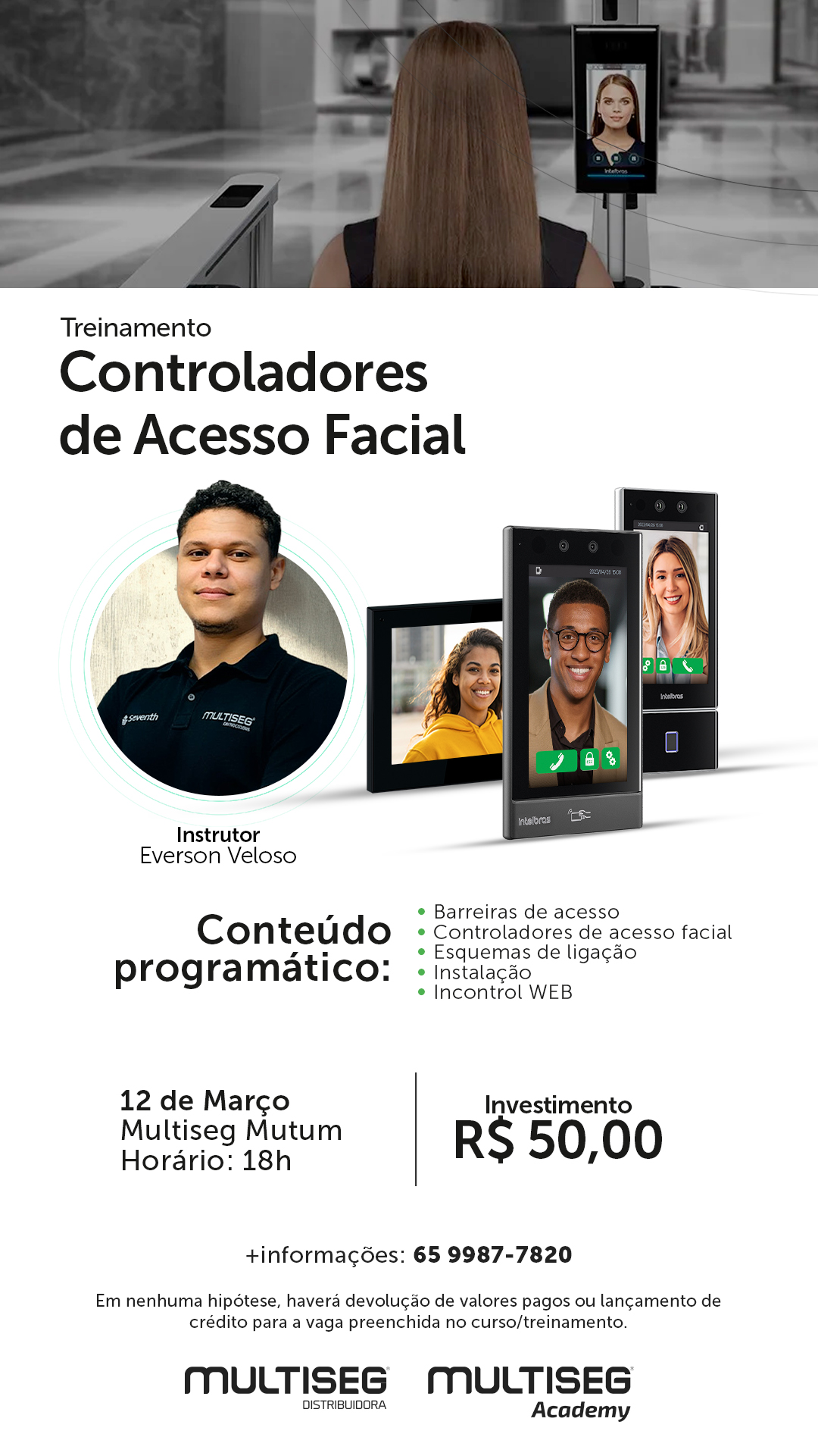 TREINAMENTO CONTROLADORES DE ACESSO FACIAL - EVERSON - MUTUM