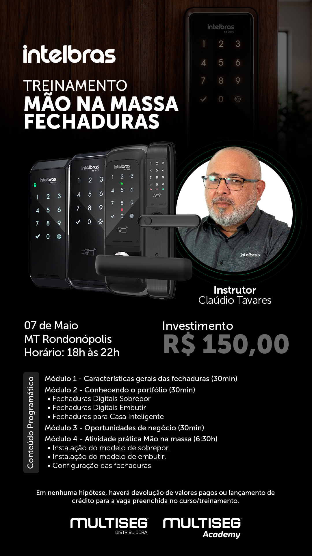 MAIO26 - TREINAMENTO INTELBRAS MÃO NA MASSA FECHADURAS - INSTRUTOR CLAÚDIO